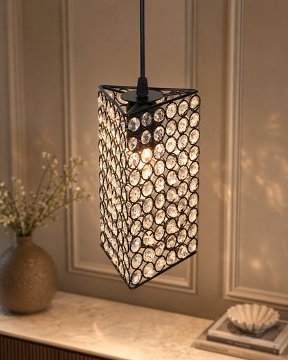 Glossy Hanging crystal Chandelier Vintage Industrial Vintage Pendant Ceiling Light