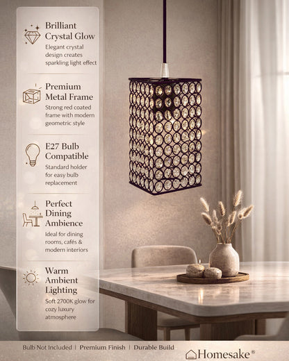 Glossy Hanging crystal Chandelier Vintage Industrial Vintage Pendant Ceiling Light