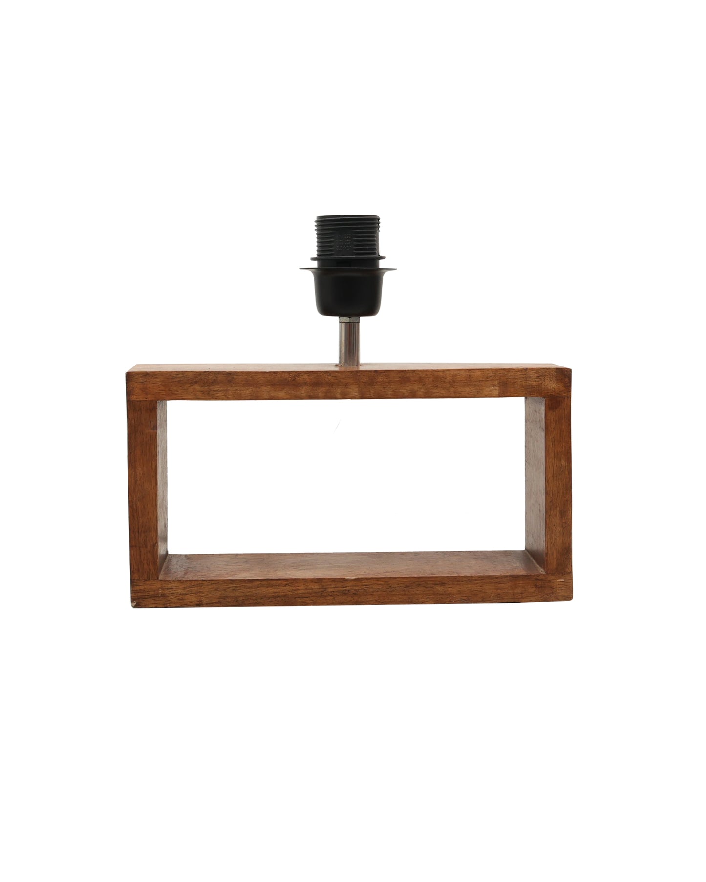 Wood Table Lamp French Country Rustic Bedside Desk Nightstand Lamp for Bedroom Living Room Office LED Bulb Included, Walnut Rectangle.