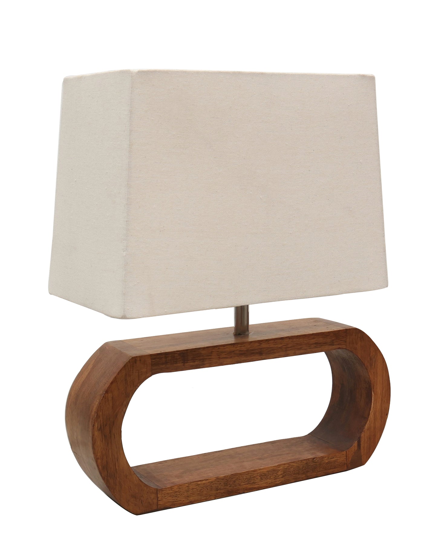 Wood Table Lamp French Country Rustic Bedside Desk Nightstand Lamp for Bedroom Living Room Office LED Bulb Included, Walnut Oblong