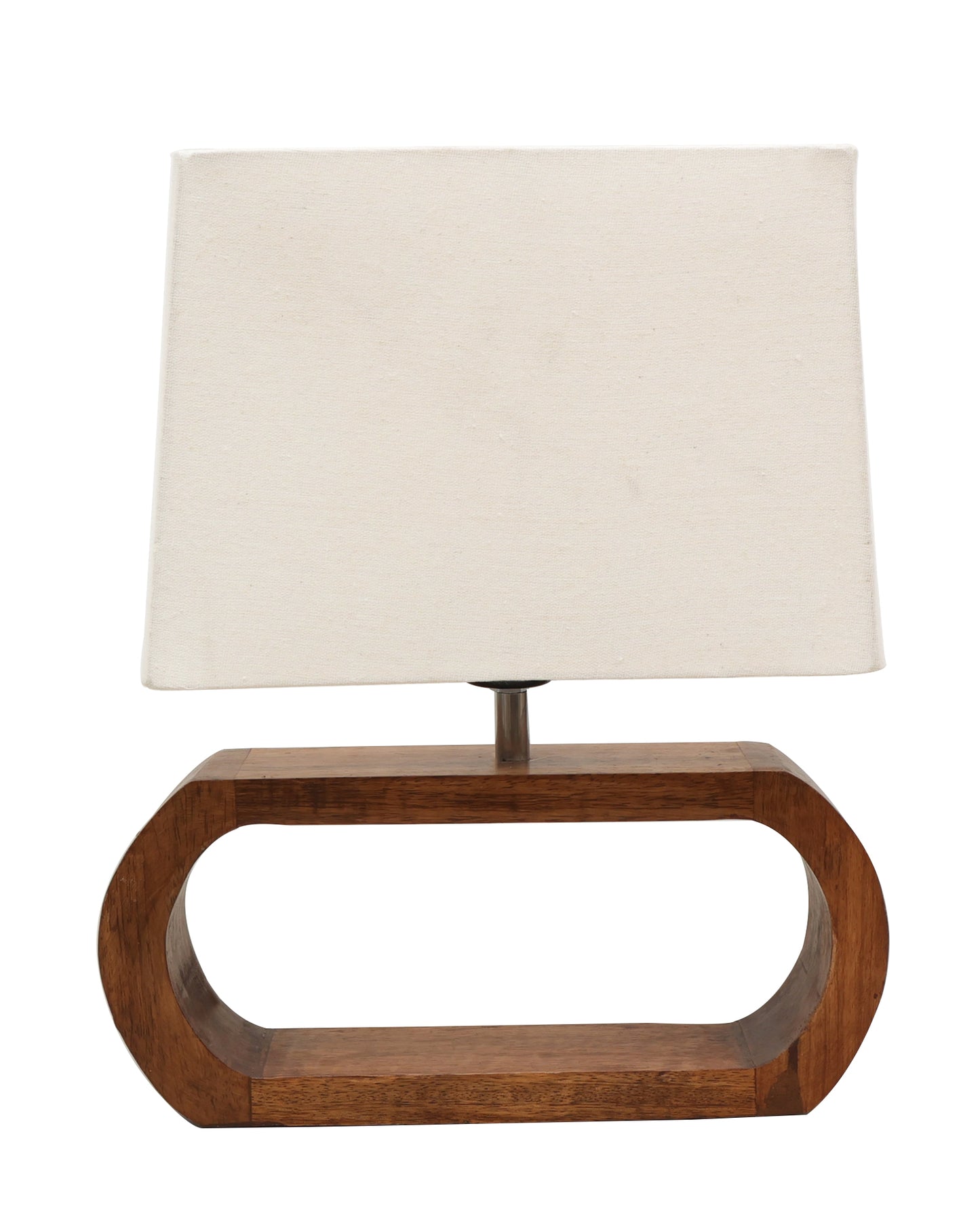 Wood Table Lamp French Country Rustic Bedside Desk Nightstand Lamp for Bedroom Living Room Office LED Bulb Included, Walnut Oblong