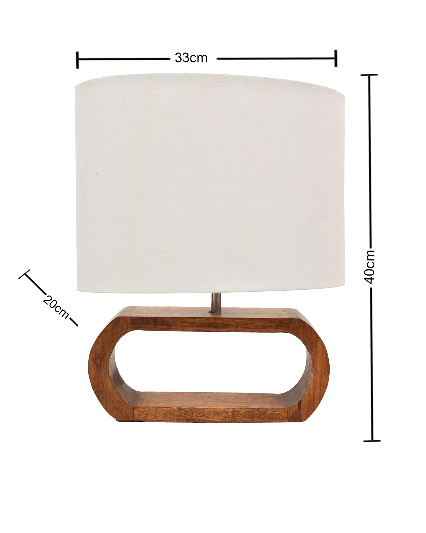 Wood Table Lamp French Country Rustic Bedside Desk Nightstand Lamp for Bedroom Living Room Office LED Bulb Included, Walnut Oblong