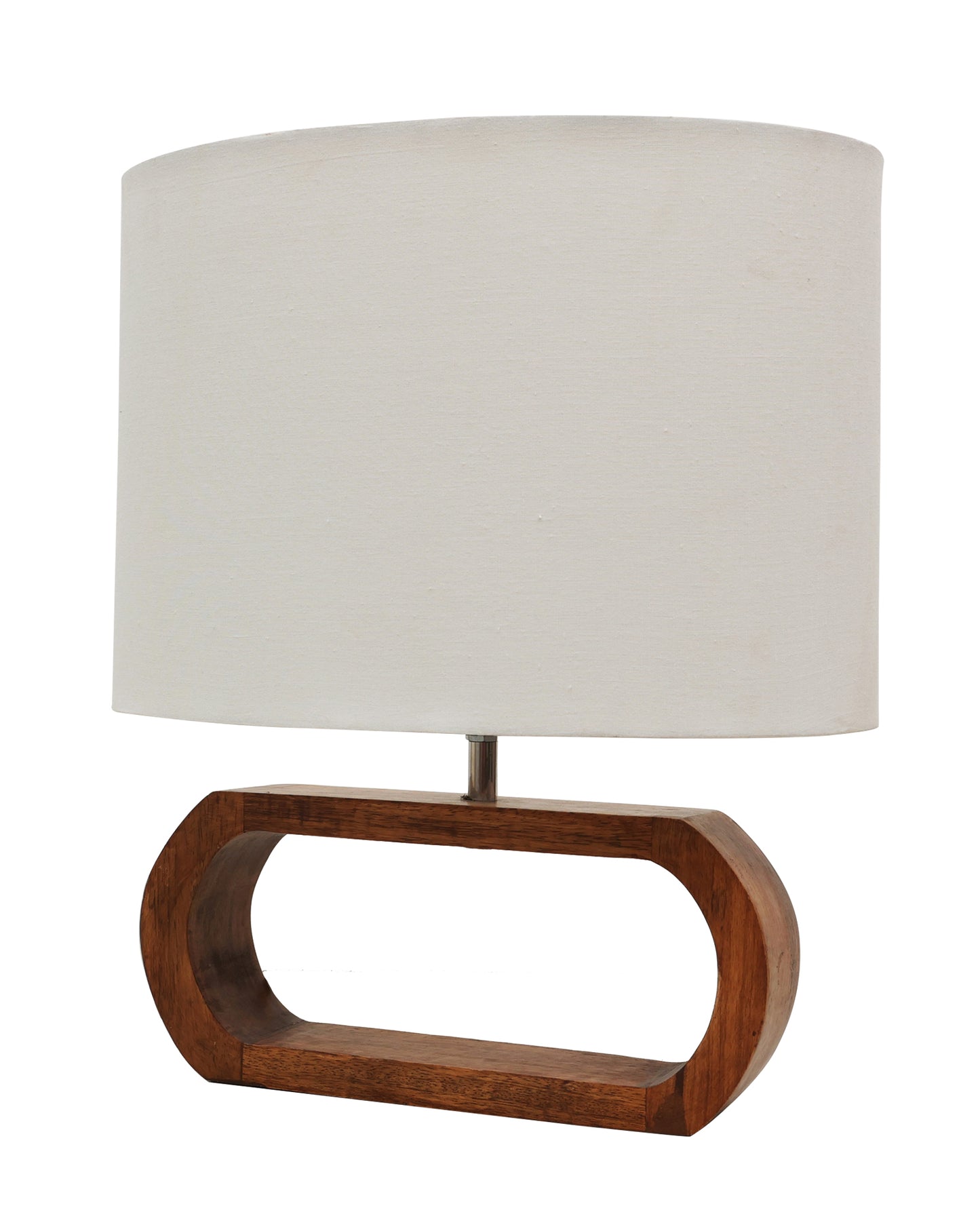Wood Table Lamp French Country Rustic Bedside Desk Nightstand Lamp for Bedroom Living Room Office LED Bulb Included, Walnut Oblong