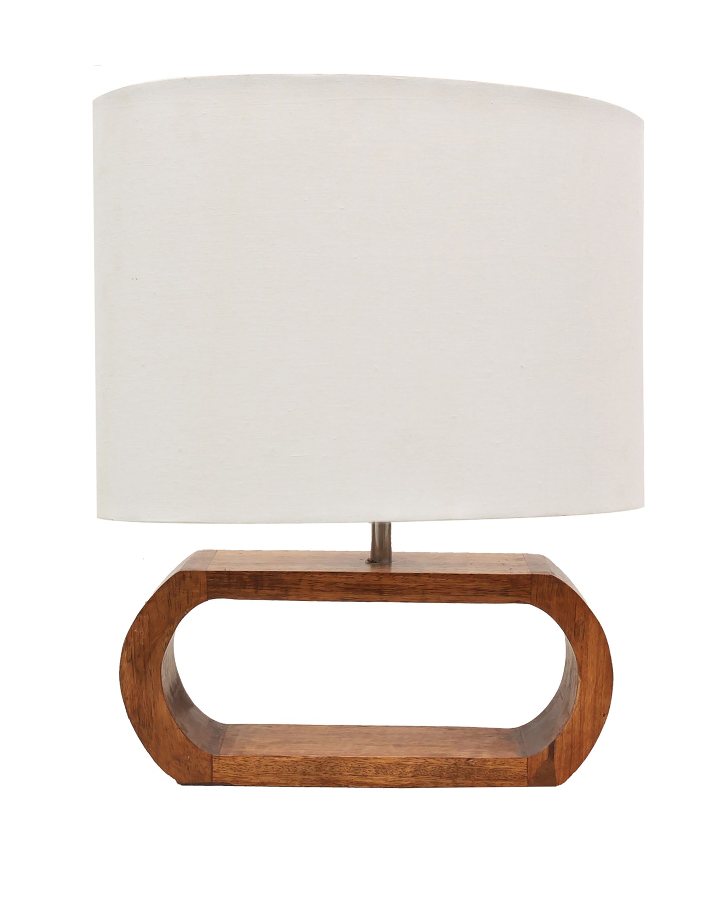 Wood Table Lamp French Country Rustic Bedside Desk Nightstand Lamp for Bedroom Living Room Office LED Bulb Included, Walnut Oblong