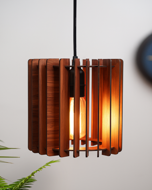 Wood Pendant Light, Mid Century Modern, Handmade, Ceiling Lamp, Chandelier Lighting, Industrial Lamp, Wooden Lamp, Lampshade Ceiling, Cylinder