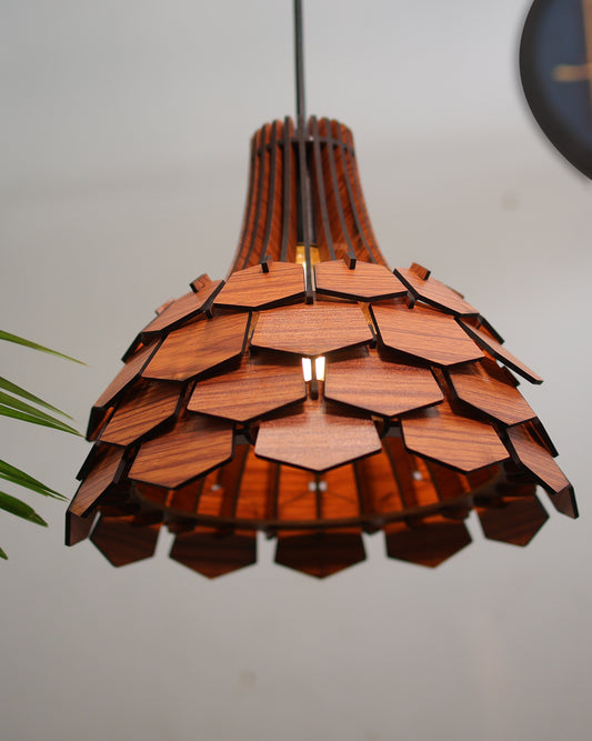 Wood Pendant Light, Mid Century Modern, Handmade, Ceiling Lamp, Chandelier Lighting, Industrial Lamp, Wooden Lamp, Lampshade Ceiling, Lotus