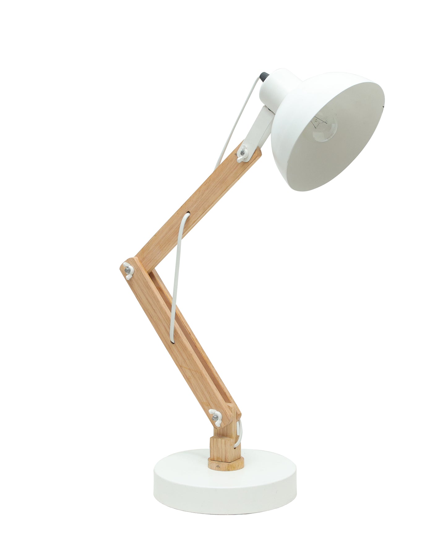 Wood Metal Desk Lamp, Swing Arm Desk Lamp, Adjustable Architect Study Table Lamp, Reading Lamp for Home, Office, Multi-Joint