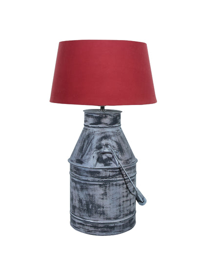 Rustic Milk Churn Can Table Lamp with Drum shade, Whitewash Finish