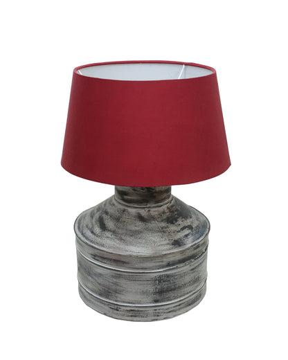 Rustic Milk Gagar Table Lamp with drum shade, Whitewash Finish