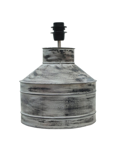 Rustic Milk Gagar Table Lamp with cone shade, Whitewash Finish