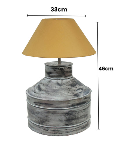 Rustic Milk Gagar Table Lamp with cone shade, Whitewash Finish