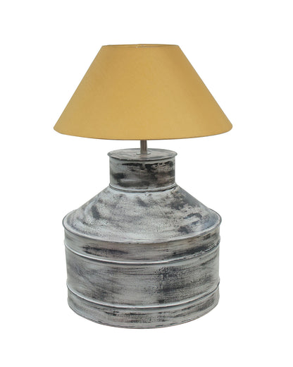 Rustic Milk Gagar Table Lamp with cone shade, Whitewash Finish