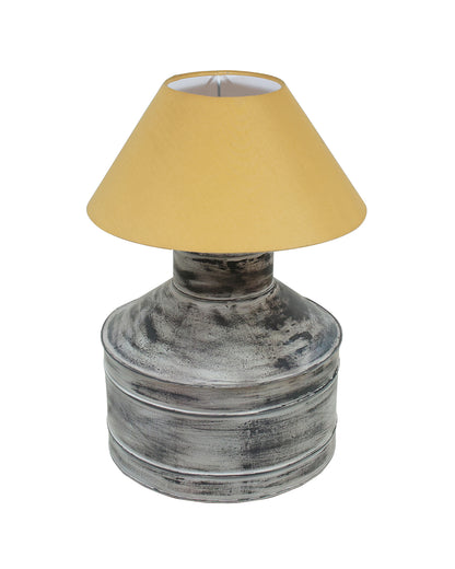 Rustic Milk Gagar Table Lamp with cone shade, Whitewash Finish