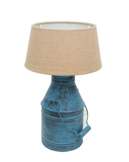 Rustic Milk Churn Can Table Lamp with Drum shade, Rustic Algae