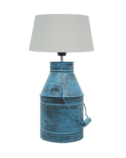 Rustic Milk Churn Can Table Lamp with Drum shade, Rustic Algae