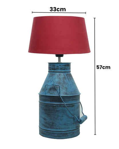Rustic Milk Churn Can Table Lamp with Drum shade, Rustic Algae
