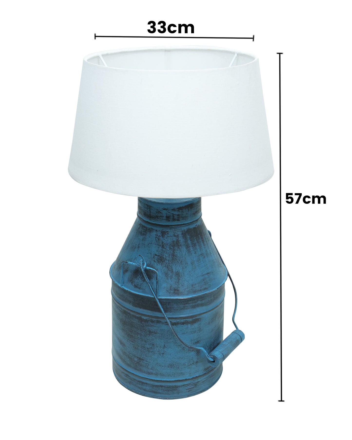 Rustic Milk Churn Can Table Lamp with Drum shade, Rustic Algae