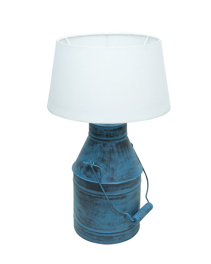 Rustic Milk Churn Can Table Lamp with Drum shade, Rustic Algae