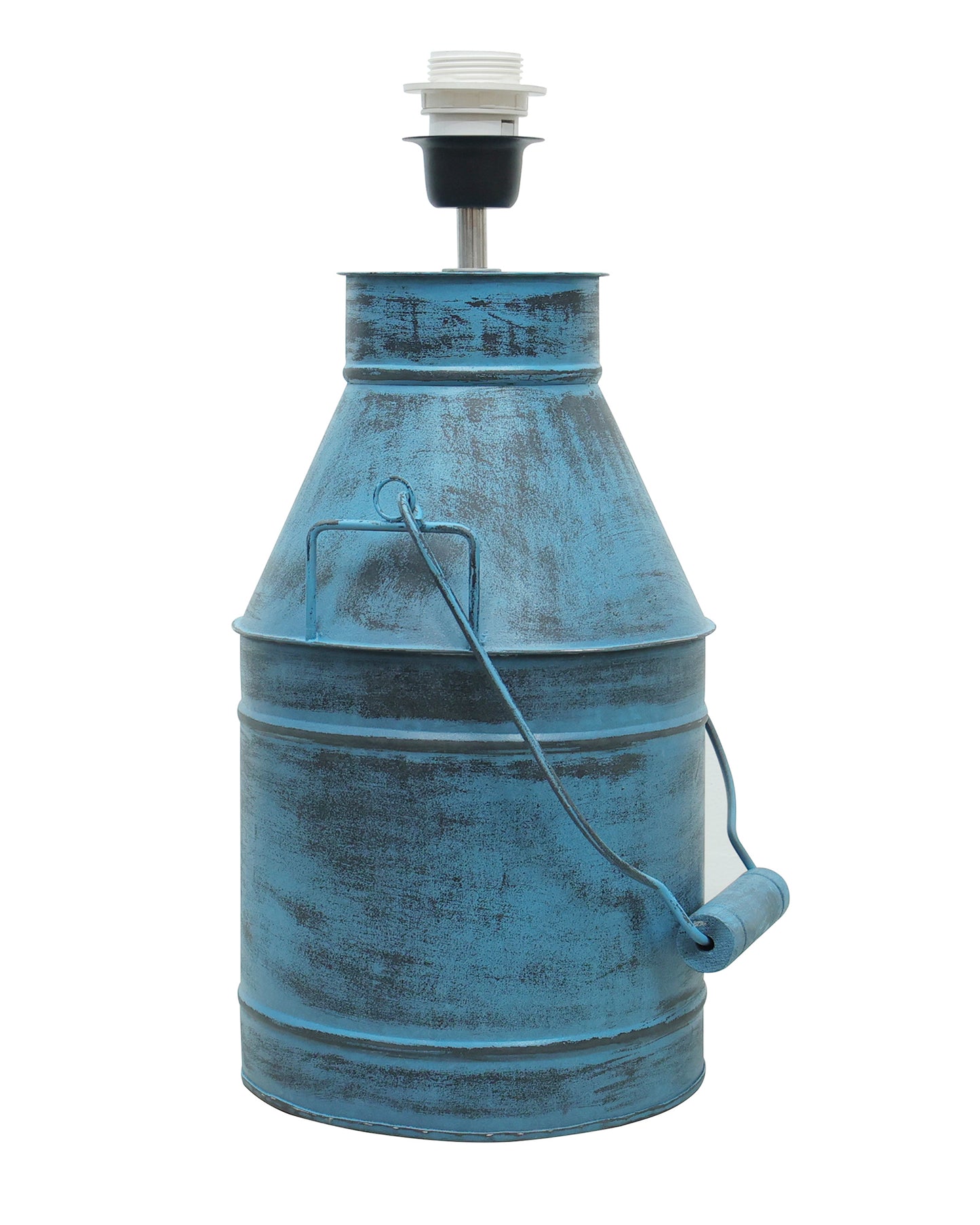 Rustic Milk Churn Can Table Lamp with cone shade, Rustic Algae