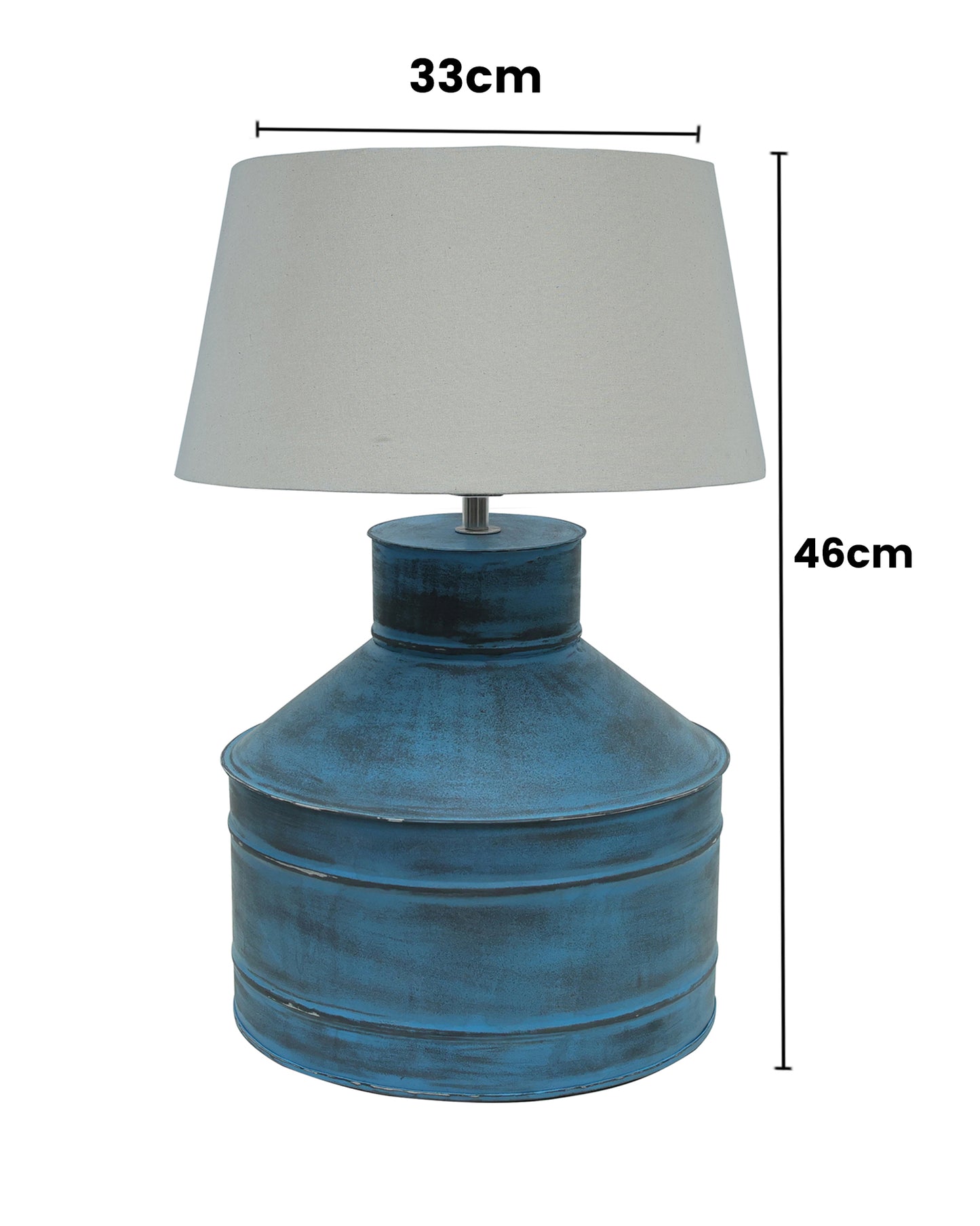 Rustic Milk Gagar Table Lamp with drum shade, Rustic Algae