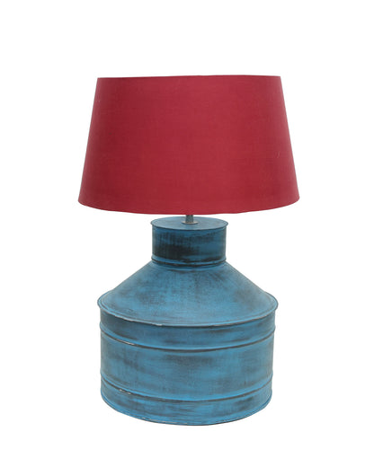 Rustic Milk Gagar Table Lamp with drum shade, Rustic Algae