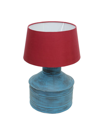 Rustic Milk Gagar Table Lamp with drum shade, Rustic Algae