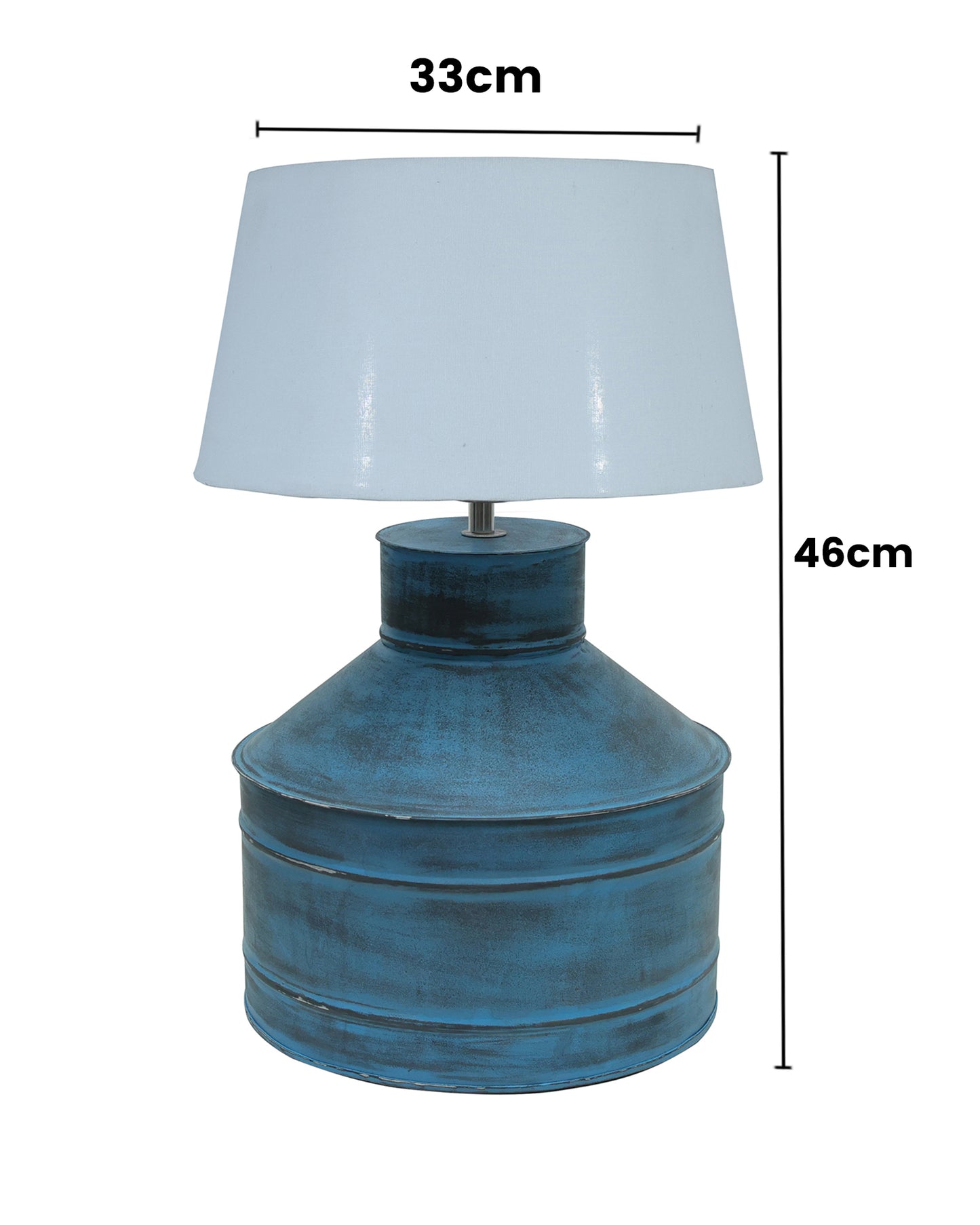 Rustic Milk Gagar Table Lamp with drum shade, Rustic Algae
