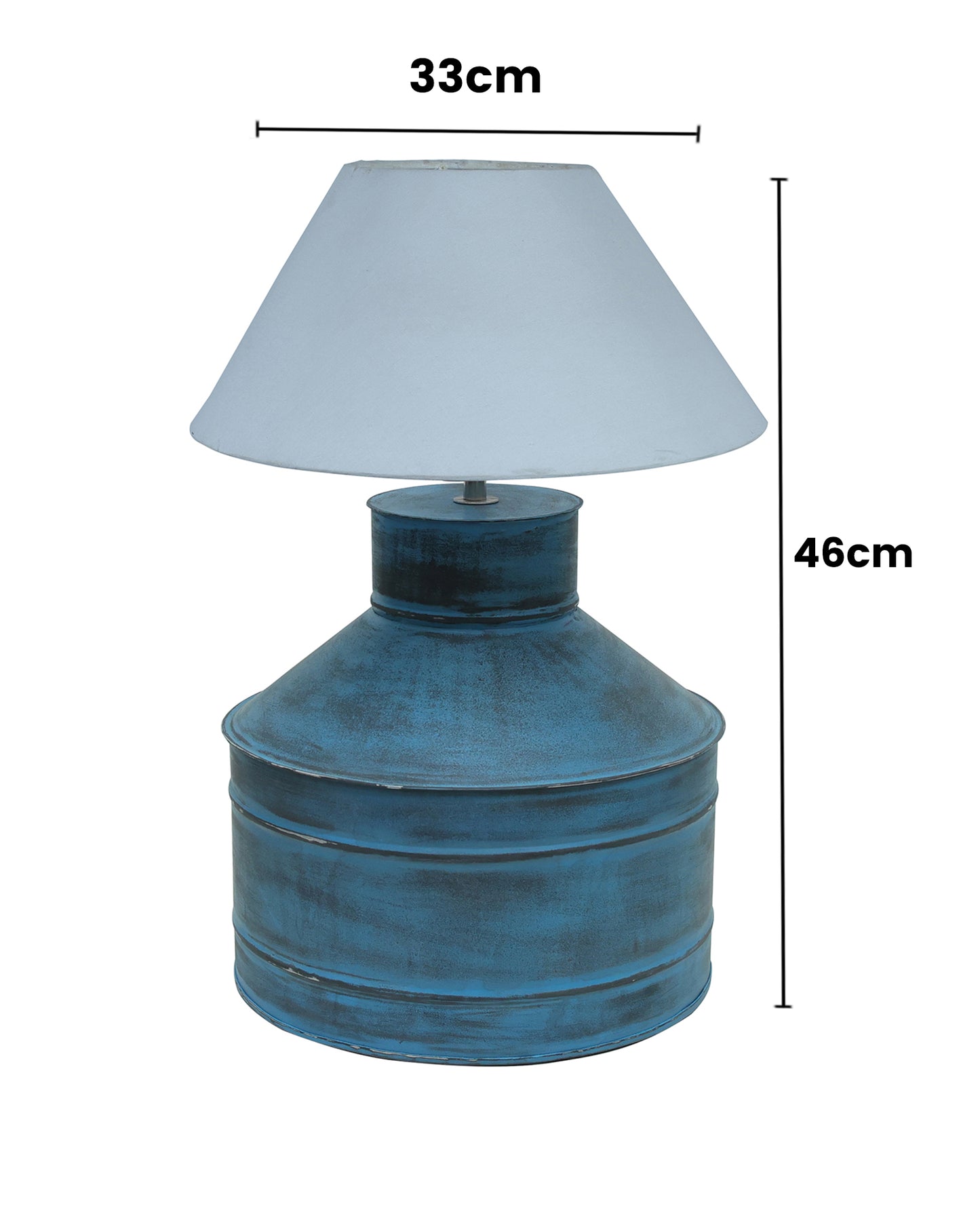 Rustic Milk Gagar Table Lamp with cone shade, Rustic Algae