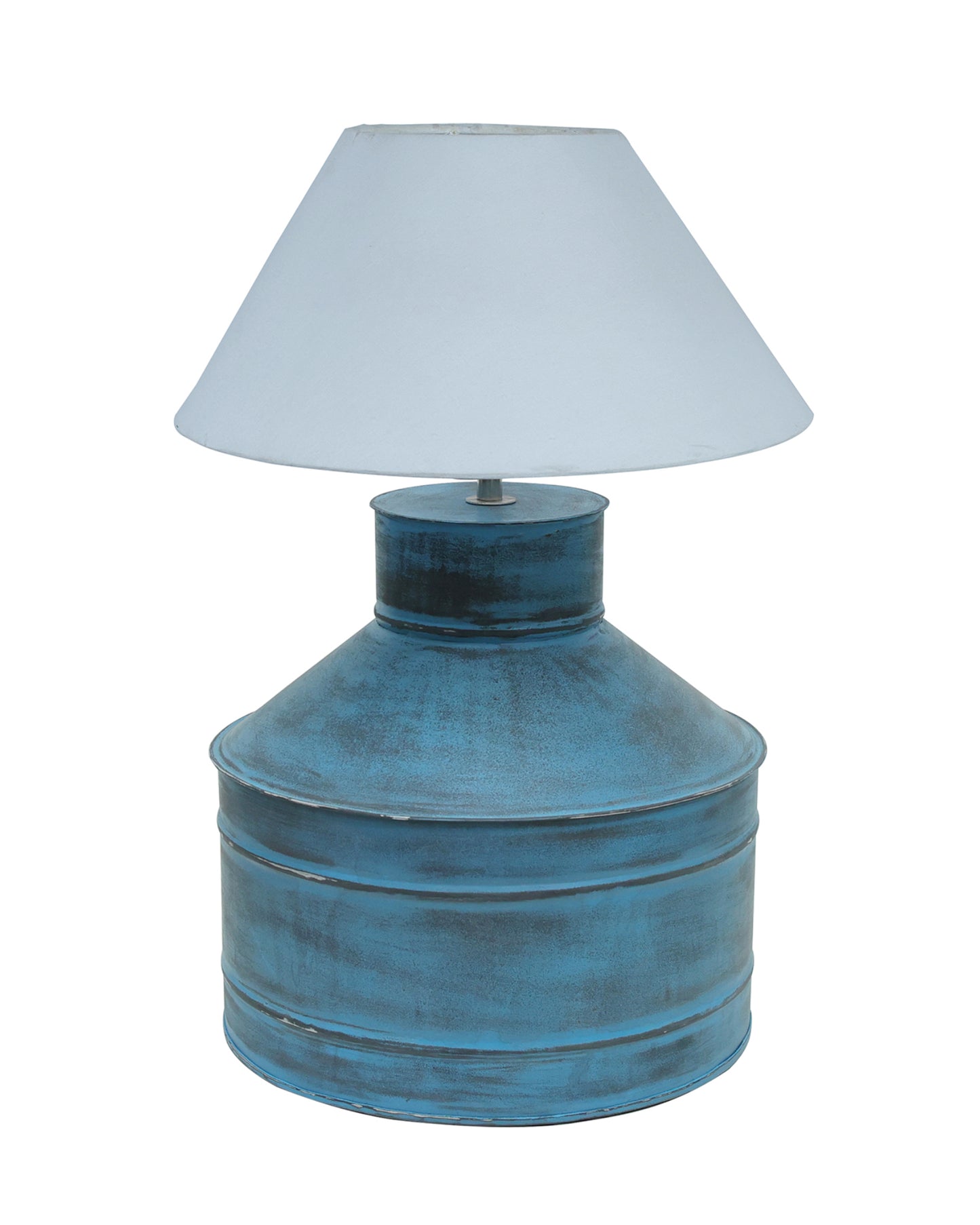 Rustic Milk Gagar Table Lamp with cone shade, Rustic Algae