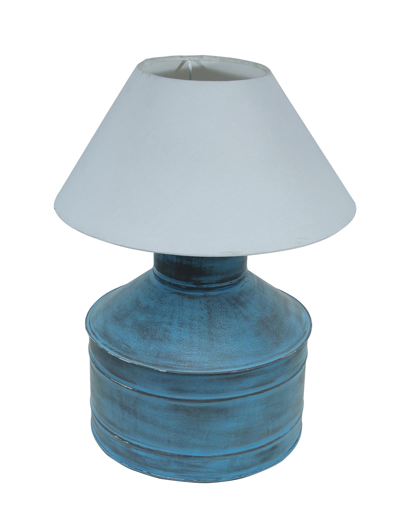 Rustic Milk Gagar Table Lamp with cone shade, Rustic Algae