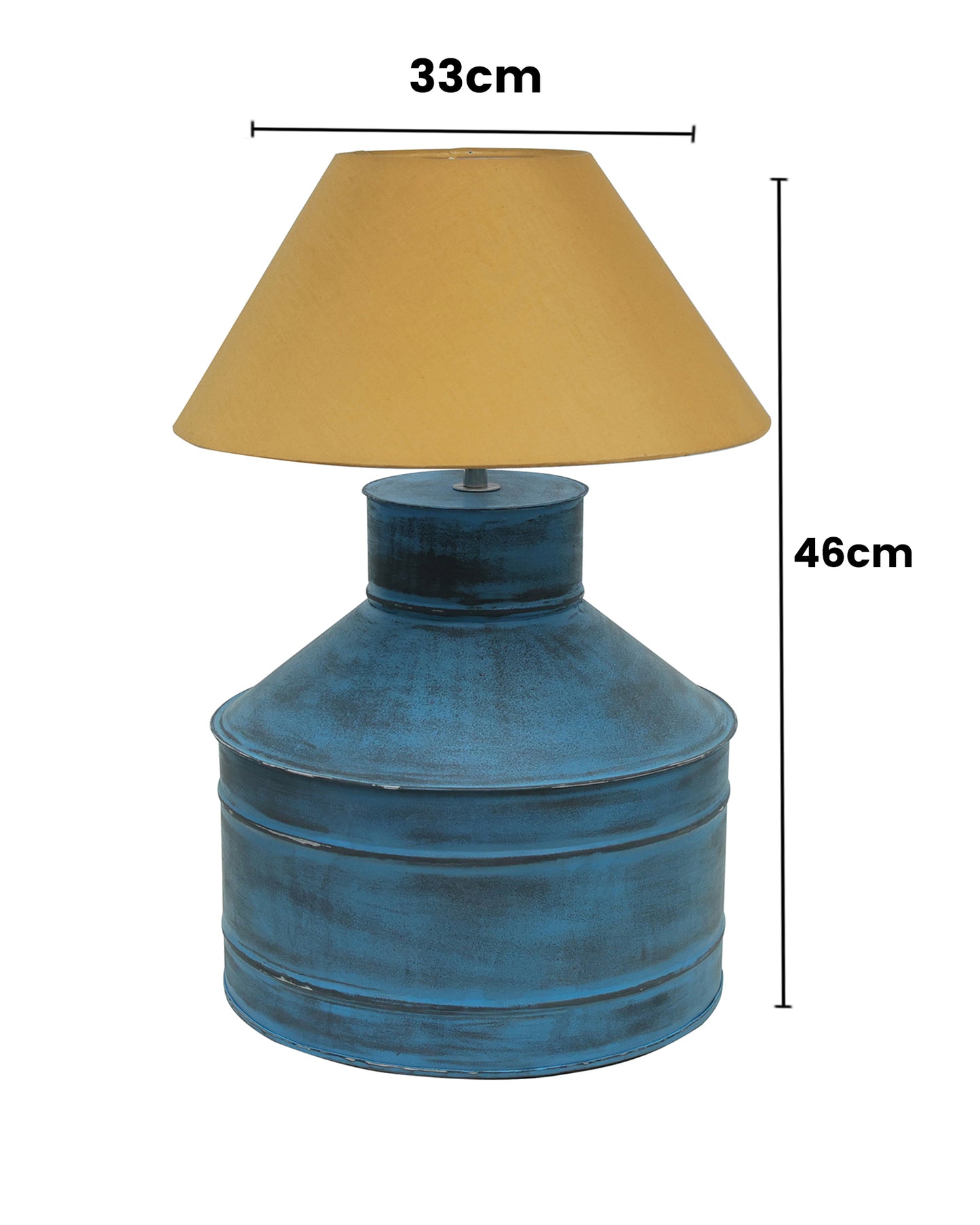 Rustic Milk Gagar Table Lamp with cone shade, Rustic Algae