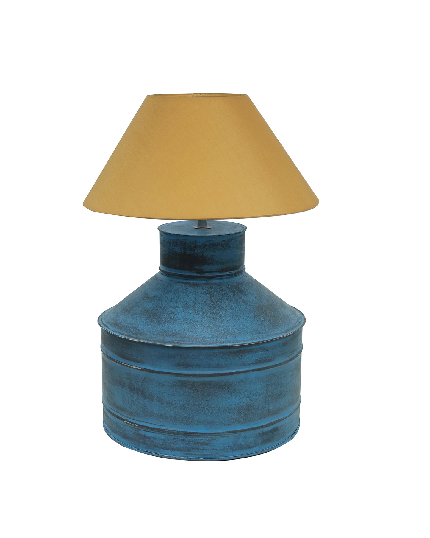 Rustic Milk Gagar Table Lamp with cone shade, Rustic Algae