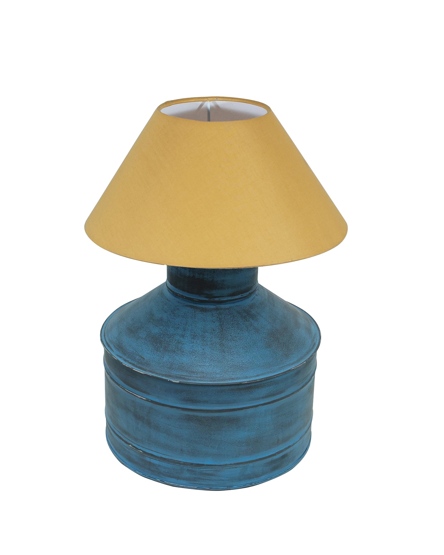 Rustic Milk Gagar Table Lamp with cone shade, Rustic Algae