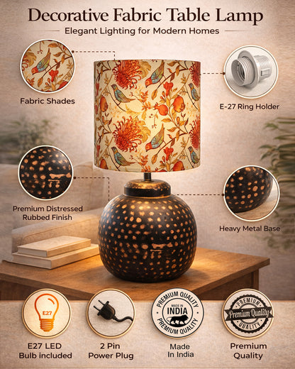 Ginger Jar Antique Table Lamp Hammered Oil-Rubbed Bronze Metal for Living Room Family Bedroom