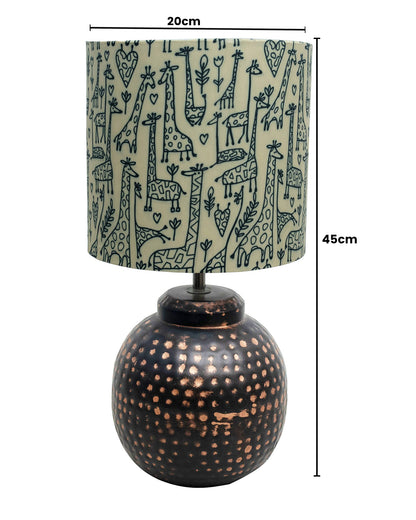 Ginger Jar Antique Table Lamp Hammered Oil-Rubbed Bronze Metal for Living Room Family Bedroom