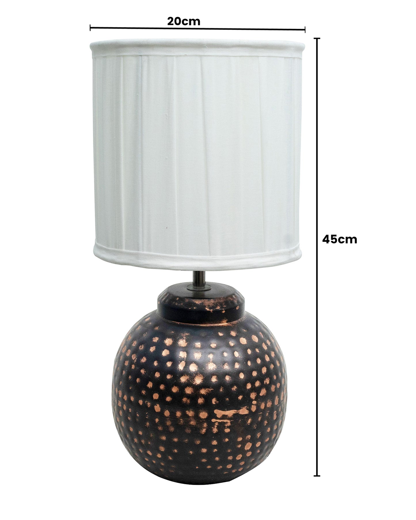 Ginger Jar Antique Table Lamp Hammered Oil-Rubbed Bronze Metal for Living Room Family Bedroom