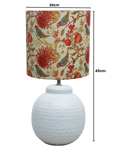 Ginger Jar Antique Table Lamp Hammered Matt White Metal for Living Room Family Bedroom