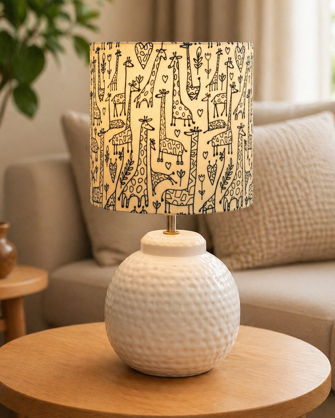 Ginger Jar Antique Table Lamp Hammered Matt White Metal for Living Room Family Bedroom