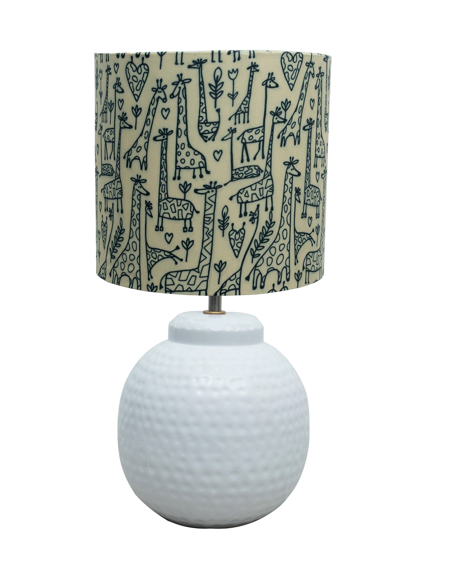 Ginger Jar Antique Table Lamp Hammered Matt White Metal for Living Room Family Bedroom