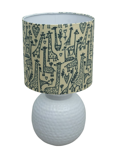 Ginger Jar Antique Table Lamp Hammered Matt White Metal for Living Room Family Bedroom