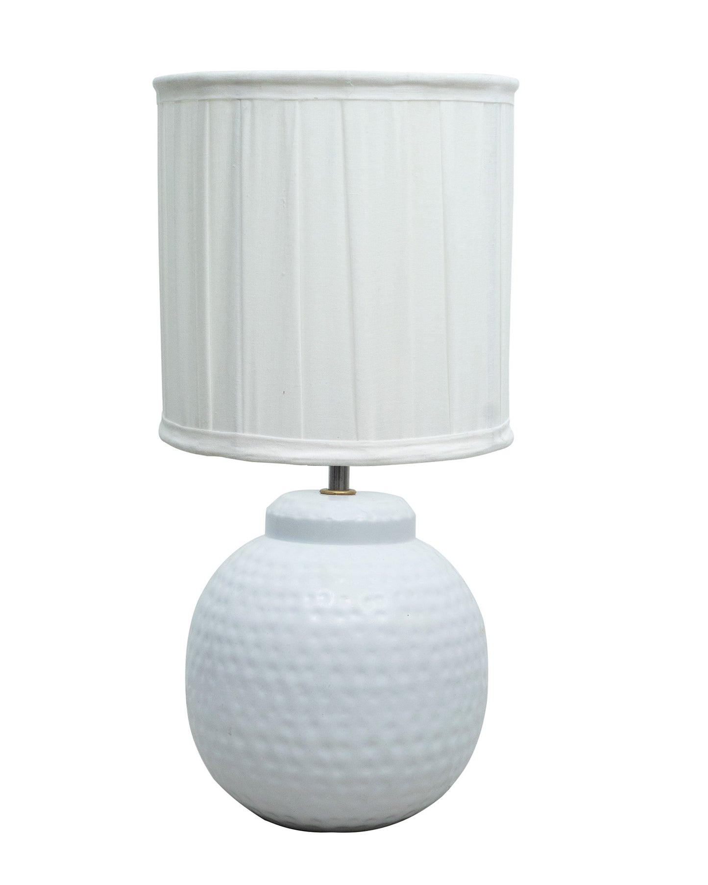 Ginger Jar Antique Table Lamp Hammered Matt White Metal for Living Room Family Bedroom