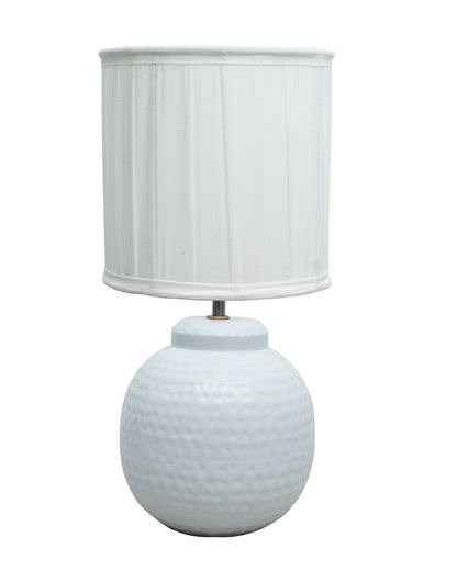 Ginger Jar Antique Table Lamp Hammered Matt White Metal for Living Room Family Bedroom