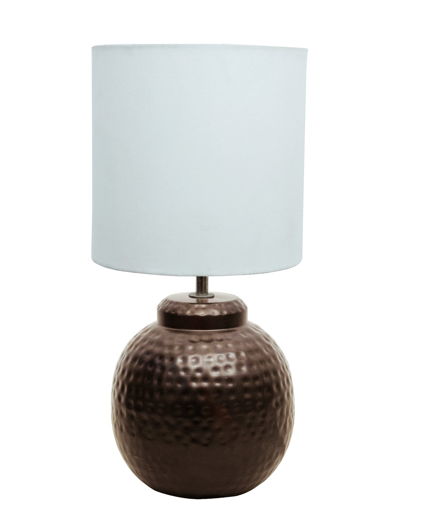 Ginger Jar Antique Table Lamp Hammered Antique Copper Metal for Living Room Family Bedroom