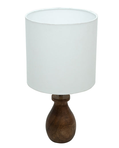 Dovel Pot Modern Table Lamp, Wooden Base Modern Fabric Lampshade for Home Office Cafe Restaurant, Dovel Pot