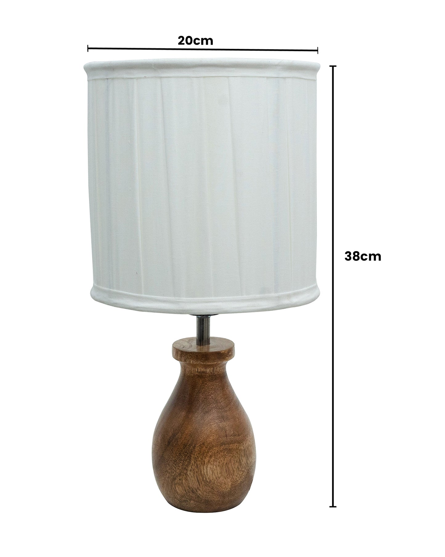 Dovel Pot Modern Table Lamp, Wooden Base Modern Fabric Lampshade for Home Office Cafe Restaurant, Dovel Pot