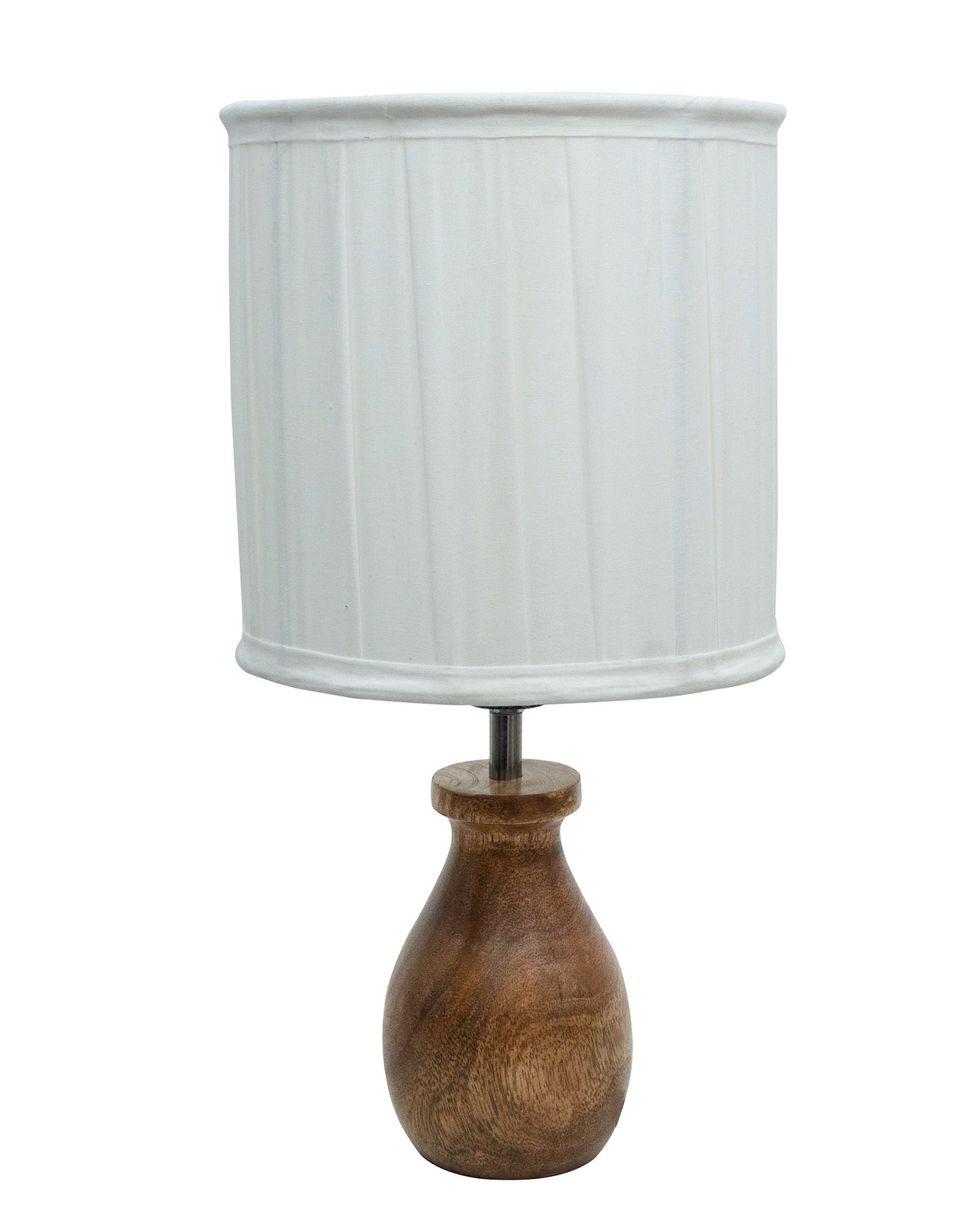 Dovel Pot Modern Table Lamp, Wooden Base Modern Fabric Lampshade for Home Office Cafe Restaurant, Dovel Pot