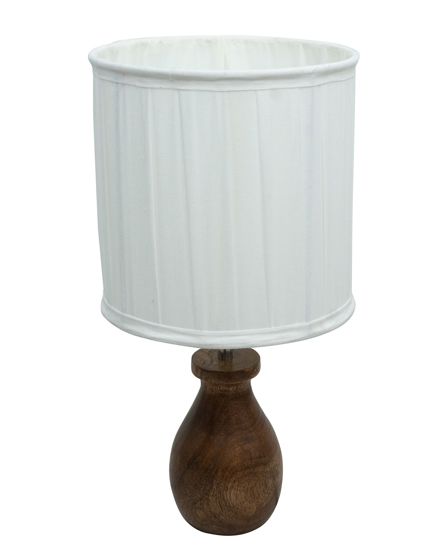 Dovel Pot Modern Table Lamp, Wooden Base Modern Fabric Lampshade for Home Office Cafe Restaurant, Dovel Pot