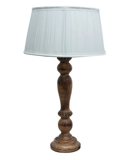 Eureka Polka Black Wood Table Lamp With Pleated Shade