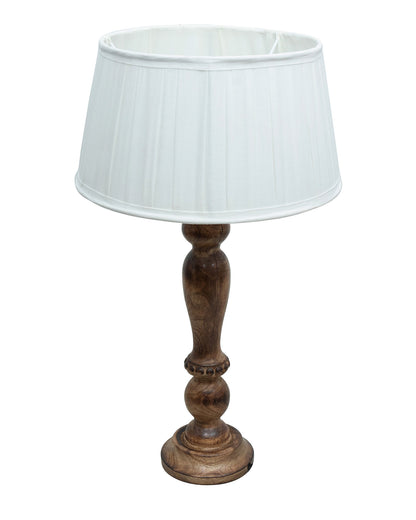 Eureka Polka Black Wood Table Lamp With Pleated Shade