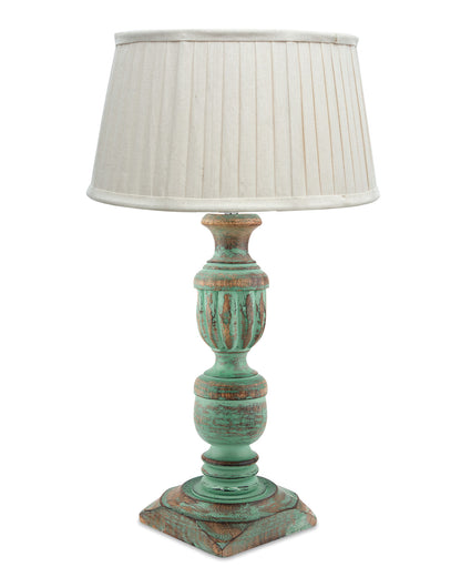 Rustic Algae French Trophy Carved Table lamp with Empire Pleated Shade
